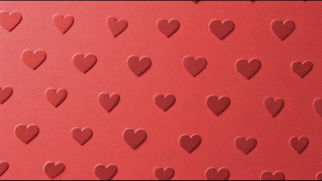 Romantic heart pattern red background with seamless repeat texture, subtle shadow depth, playful mood, modern design, pink romantic seamless background embossed texture, love symbol valentine