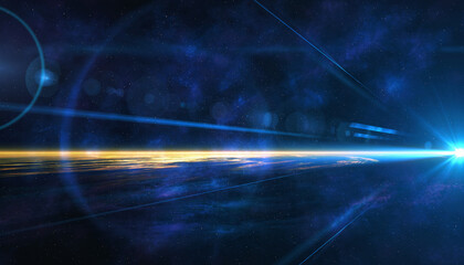 Futuristic Planet-like Horizon Glow with Minimal Stars and Elegant Atmosphere