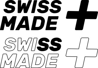 Swiss made icons set with bold font in various styles and designs for creative use