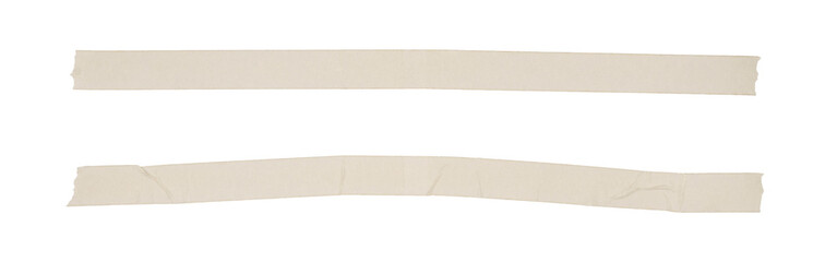 Long and torn strips of kraft paper tape