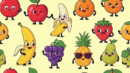Cartoon fruits