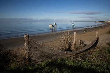 La plage de Tharon Plage sur la c&ocirc;te de Jade, Loire Atlantique, France
