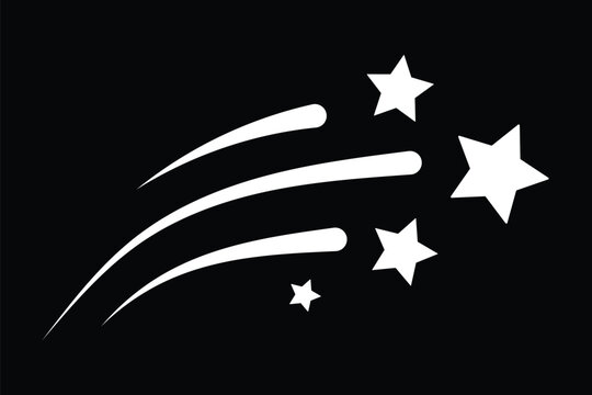 Shooting stars vector illustration for usa independence day, red and blue star fireworks, 4th of july celebration, patriotic banner, poster and greeting card design graphics. Firework and firecrackers