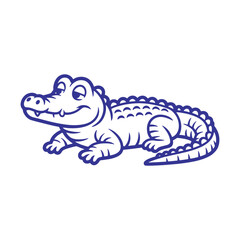 Cute Cartoon Crocodile Illustration