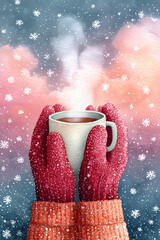 cup of coffee with hand