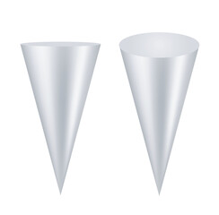 Ice cream cone packaging. Vector 3d realistic Mockup for your design. 2 Empty templates isolated on white background.