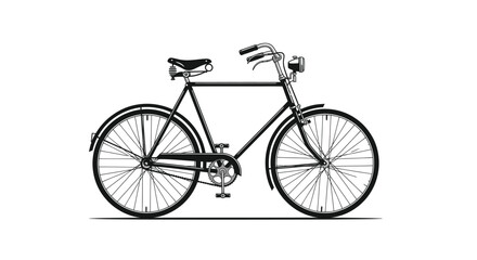 Obraz premium Vintage Black Bicycle with Classic Frame and Spoked Wheels.