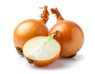 Whole Onion Isolated on White for Food and Grocery Use
