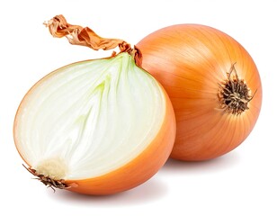 Whole Onion Isolated on White for Food and Grocery Use
