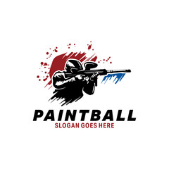 Paintball sport Logo Design Template
