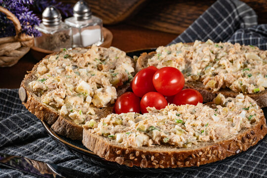 Sandwiches with fresh homemade tuna fish paste.