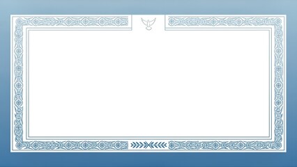 Elegant Blue Certificate Border with Ornate Details.