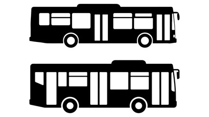 simple two similar bus shapes on white background