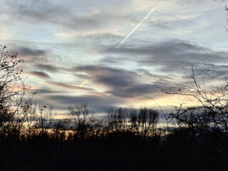 Evening Sky with Soft Pastel Clouds