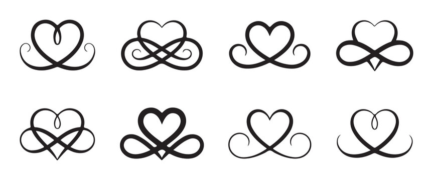 Set of hand holding heart icon vector for charity donation and love symbol isolated on white background