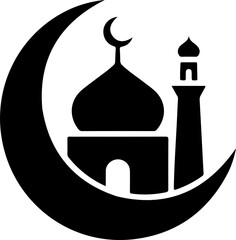 Obraz premium Islamic Mosque Crescent Icon