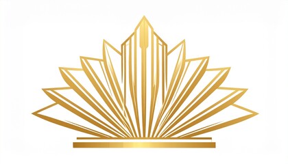 Elegant golden art deco design element for luxury branding