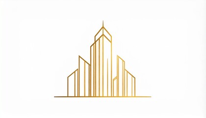 Elegant golden skyscraper design with modern architecture