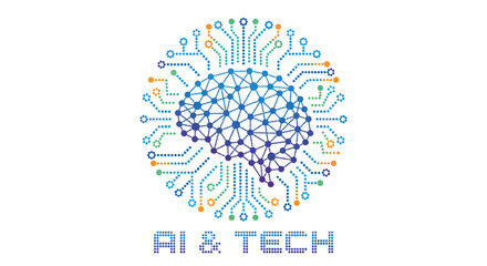 Innovative AI and technology concept with brain network