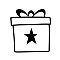 hand drawn reward line icon on white background