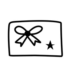 hand drawn reward line icon on white background