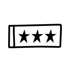 hand drawn reward line icon on white background