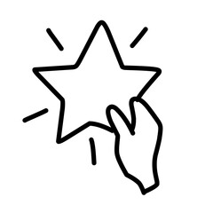 hand drawn reward line icon on white background