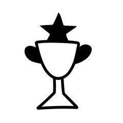 hand drawn reward line icon on white background