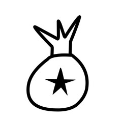 hand drawn reward line icon on white background