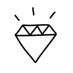 hand drawn reward line icon on white background