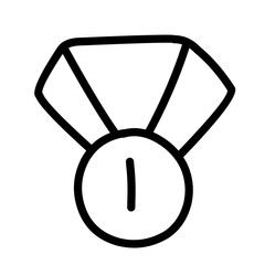 hand drawn reward line icon on white background