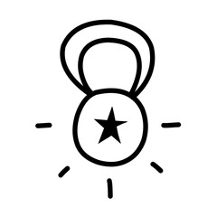 hand drawn reward line icon on white background