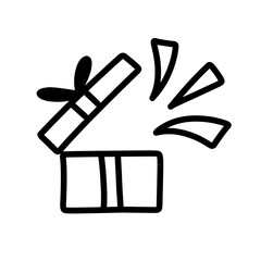 hand drawn reward line icon on white background