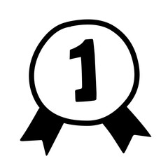 hand drawn reward line icon on white background