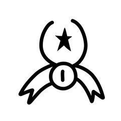 hand drawn reward line icon on white background