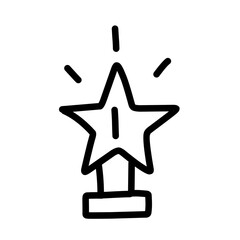 hand drawn reward line icon on white background