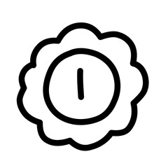 hand drawn reward line icon on white background