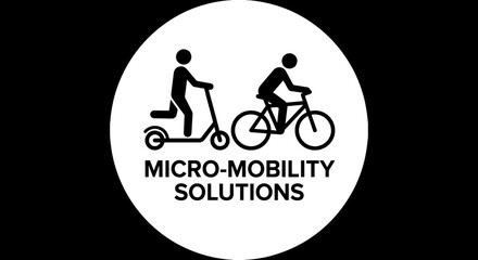 Obraz premium Modern transportation solutions with e-scooter and bicycle icons