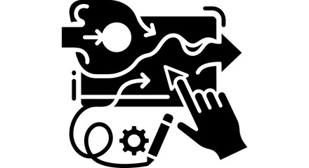 Fototapeta premium Business process optimization with gear and hand adjusting workflow