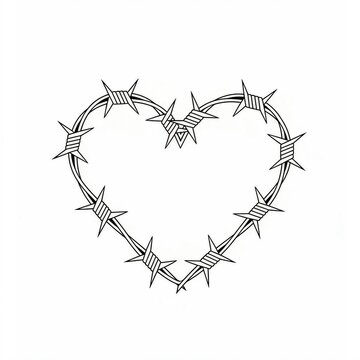 barbed wire heart illustration 
