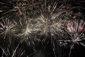 fireworks in the night sky