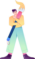 Fototapeta premium Doctor Character Professional Pose Medical Diagnosis Consultation Gradient Flat Vector Illustration Health Service Pose Asset 