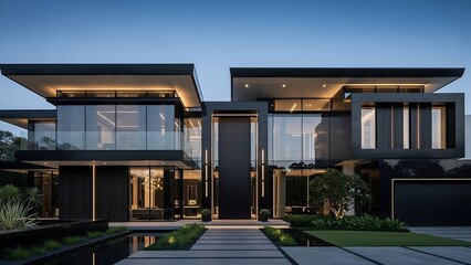 Modern luxury house exterior design.