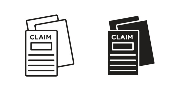 Insurance Claim icons in filled, thin line, outline and strokes