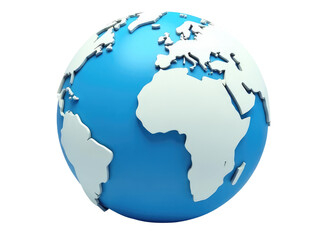 Fototapeta premium A blue and white globe with a map of the world on it