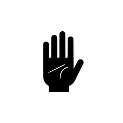 Obraz premium Flat hand silhouette vector sign simple gesture symbol