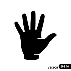 Fototapeta premium Flat hand vector sign open palm icon for communication and help