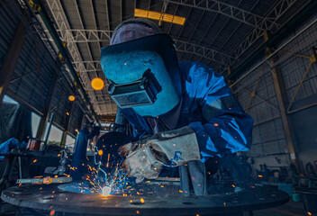 Welding of steels with Mig welding, flange nozzle welding
