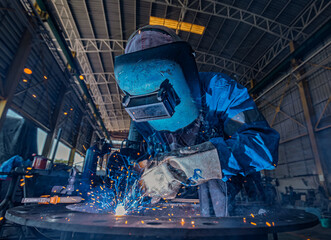 Welding of steels with Mig welding, flange nozzle welding