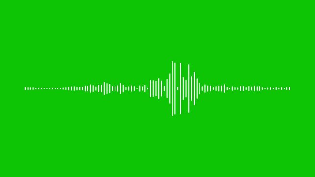 Soundtrack wave equalizer- Podcast sound waves for online audio streaming motion on green screen background. Audio wave digital frequency. Music waves oscillation. Frequency audio waveform spectrum.
